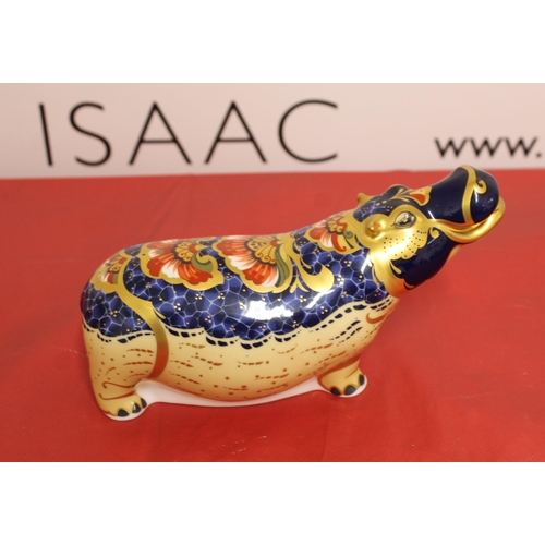 31 - Royal Crown Derby Porcelain Hippopotamus
Height 4.5cm
Length 21cm
COLLECTION ONLY