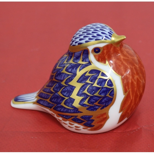 49 - Two Royal Crown Derby Porcelain Robin/Goldcrest