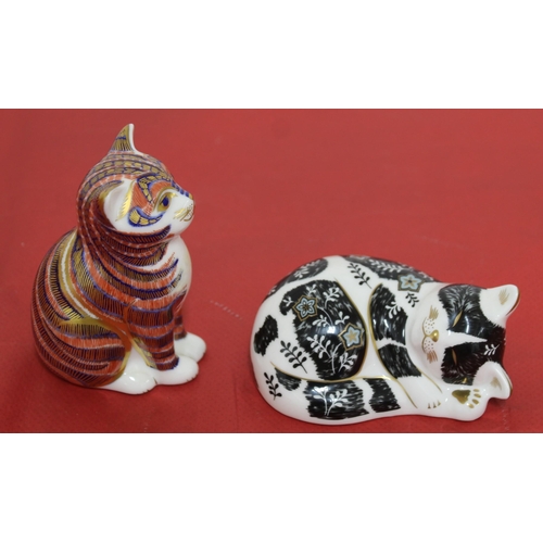 51 - Two Royal Crown Derby Porcelain Cats  Misty/ Sitting Kitten
COLLECTION ONLY