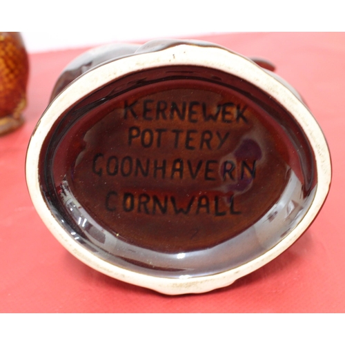 68 - Collection of Fosters Studio Cornwall/Dartmouth Devon/Kernewek Pottery Coonhavern Cornwall Brown Fis... 