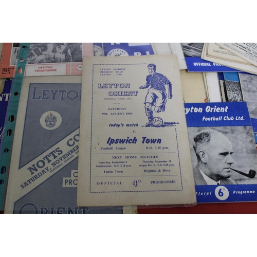 276 - Large Quantity of Football Programmes featuring Leyton Orient ( Home & Away)  - 1948 to Present Day