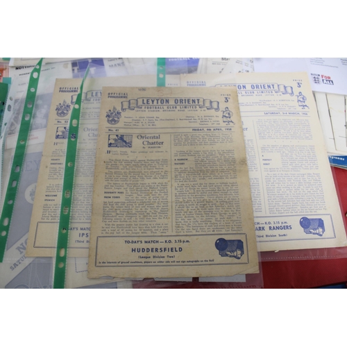 276 - Large Quantity of Football Programmes featuring Leyton Orient ( Home & Away)  - 1948 to Present Day