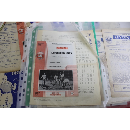 276 - Large Quantity of Football Programmes featuring Leyton Orient ( Home & Away)  - 1948 to Present Day