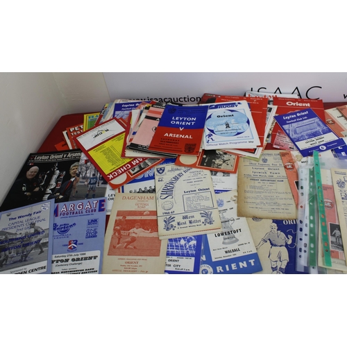 276 - Large Quantity of Football Programmes featuring Leyton Orient ( Home & Away)  - 1948 to Present Day