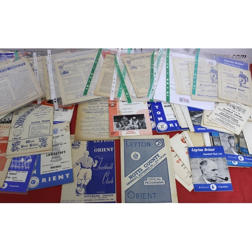 276 - Large Quantity of Football Programmes featuring Leyton Orient ( Home & Away)  - 1948 to Present Day