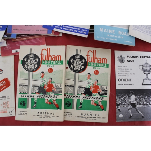 281 - Quantity of Football Programmes from 1949 onwards Teams featured are Fulham, QPR, Huddesfield & Burn... 