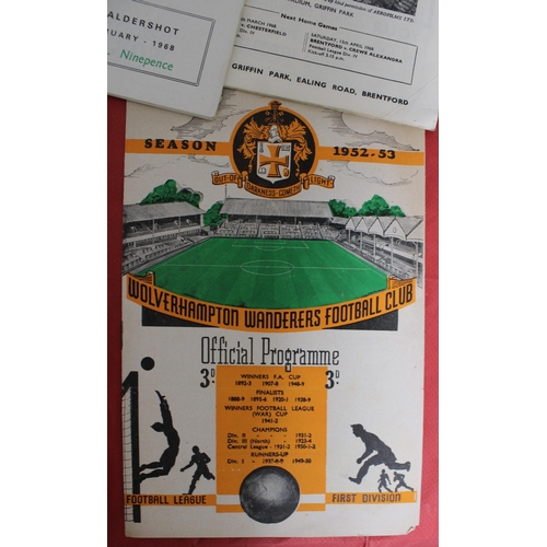 282 - Quantity of Football Programmes from early 1950's onwards. Teams featured are Wolves, Port Vale, Sou... 