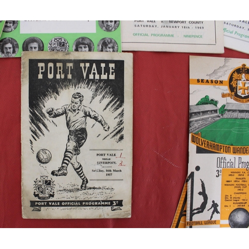 282 - Quantity of Football Programmes from early 1950's onwards. Teams featured are Wolves, Port Vale, Sou... 