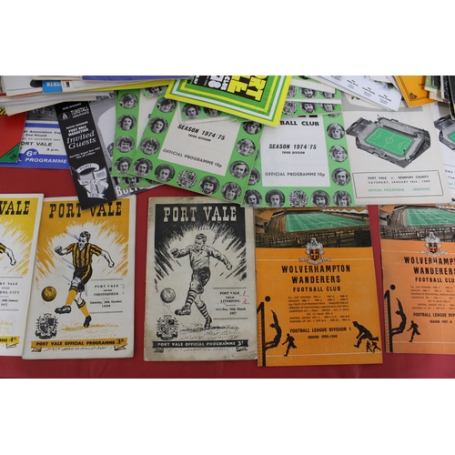 282 - Quantity of Football Programmes from early 1950's onwards. Teams featured are Wolves, Port Vale, Sou... 