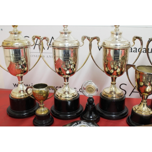 149 - Quantity Of Trophies & Plaques London-Brighton-1960's & Plaques For Other Rallies & Badges Etc