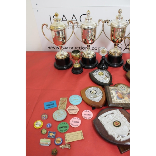 149 - Quantity Of Trophies & Plaques London-Brighton-1960's & Plaques For Other Rallies & Badges Etc