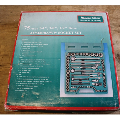 177 - Kamasa / Tools 75 Piece Socket Set - New in Box