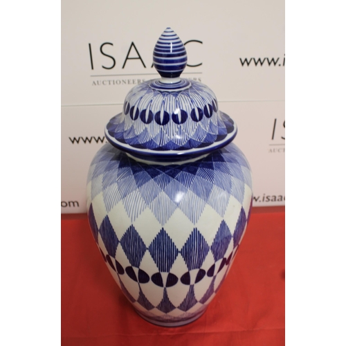 77 - Large ALFE PORTUGAL Blue Vase with Lid - 44cm Tall - Collection Only