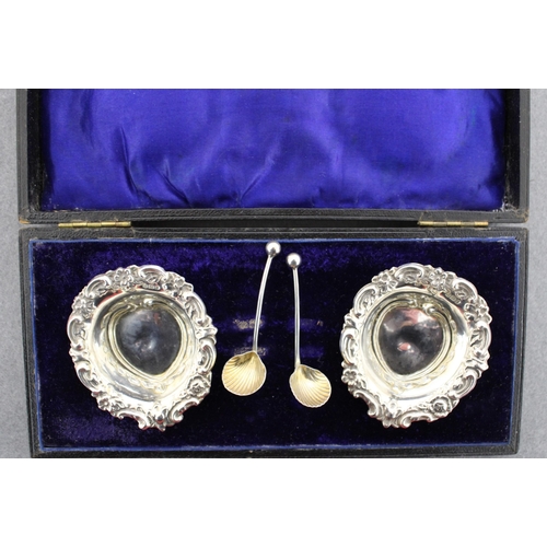 516 - Pair of Silver Hallmarked Boxed Salts