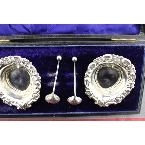 516 - Pair of Silver Hallmarked Boxed Salts