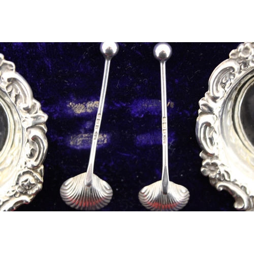 516 - Pair of Silver Hallmarked Boxed Salts