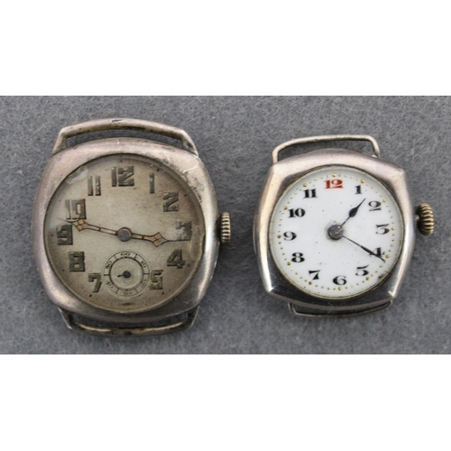 572 - Two Silver Wristwatches without Straps