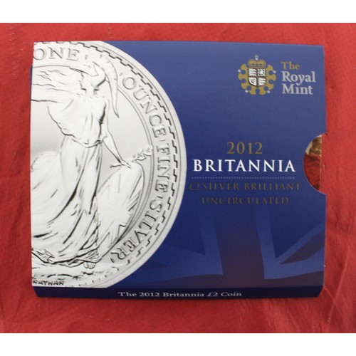 154 - 2012 Silver Britannia £2 Coin In Folder