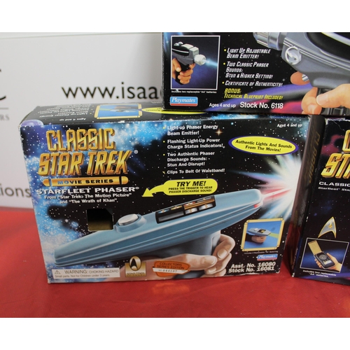 35 - Boxed Classic Star Trek Classic Phaser, Starfleet Phaser and Classic Communicator