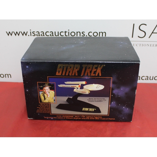 42 - Boxed Original Classic Star Trek USS Enterprise Lighted Figurine With The Voice Of William Shatner