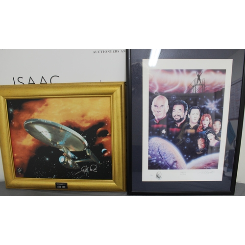 63 - Two Star Trek Pictures One Star Trek USS Enterprise The Original Series A Canvas Arts Limited Editio... 