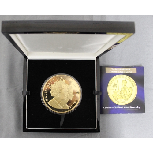 317 - The London Mint Office Boxed The 2013 Enthroned Coronation Super Crown
Fully Layered With Pure 24 Ca... 