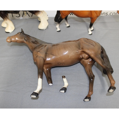 141 - A Collection Of Ceramic Horses Including Beswick/And Others One Damage As Shown In Pictures
Length o... 