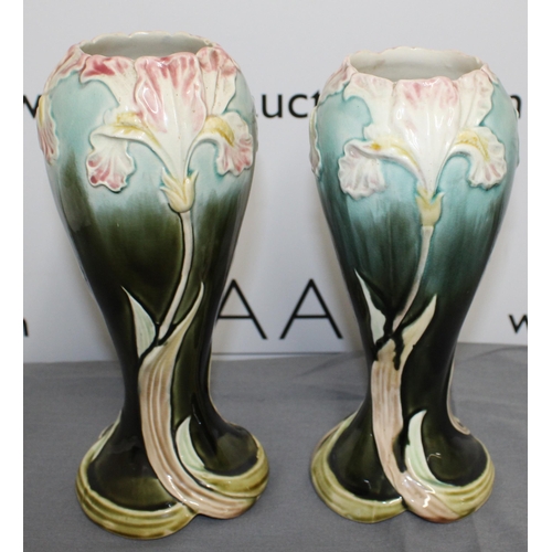 149 - Two Art Nouveau Vases Height-23.5cm & 24.5cm
Tallest Has Crack As Shown In Pictures
Collection Only