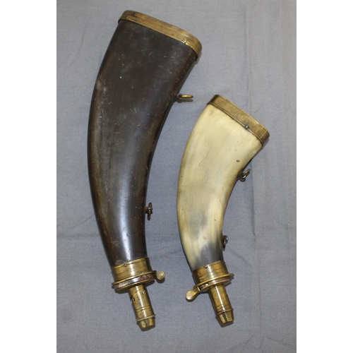 227 - French Large Gunpowder Flasks 33cm and 23cm