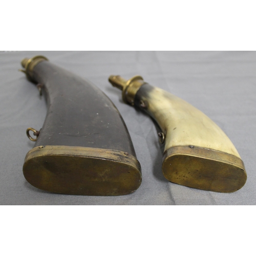 227 - French Large Gunpowder Flasks 33cm and 23cm