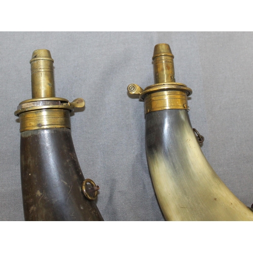 227 - French Large Gunpowder Flasks 33cm and 23cm