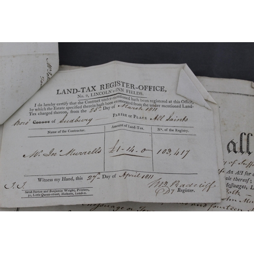 175 - Historical Tax Office Document from 1811 relating to Land Purchase in Sudbury, Suffolk