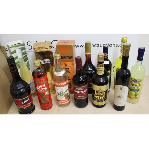 203 - 13 Mixed Bottles Of Alcohol 
Collection Only