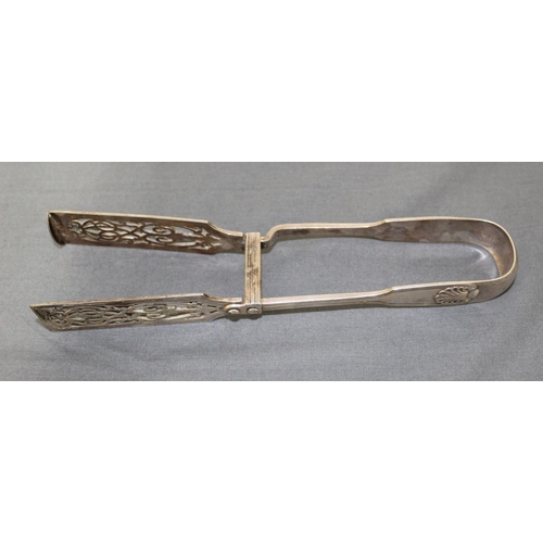 383 - Silver Plated Silver Asparagus Sever Tongs