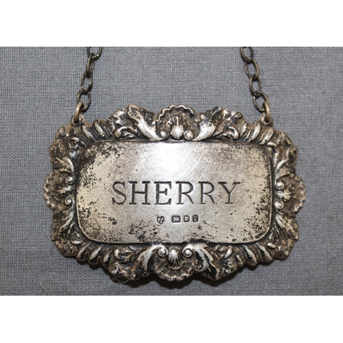 386 - Silver Hallmarked Sherry Decanter Label
All Proceeds Go To Charity