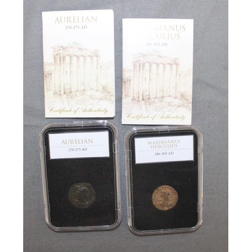 184 - Two Slab Roman Coin With Certificate