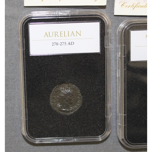 184 - Two Slab Roman Coin With Certificate