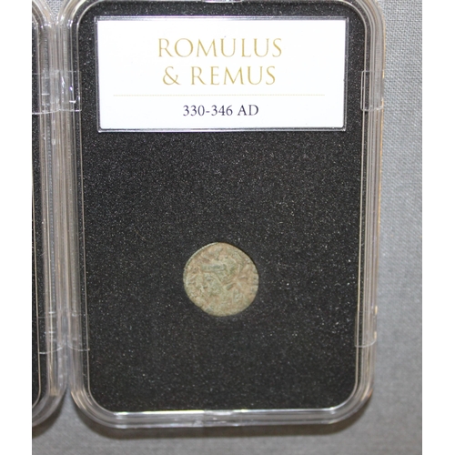 186 - Two Slab Roman Coin With Medal