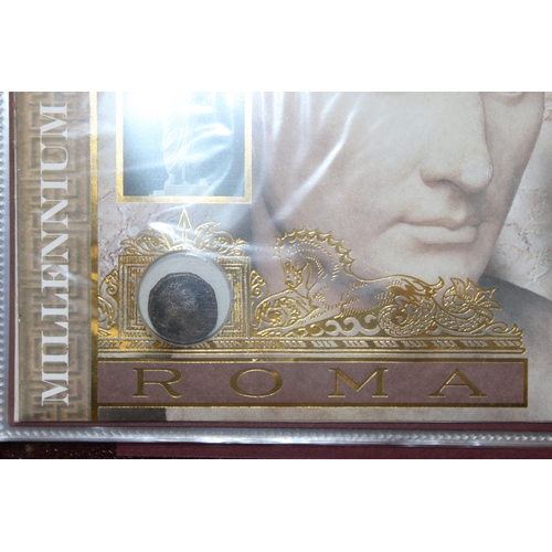 129 - The Millenium Collection Countdown Album Containing 23 Covers and 2 Roman Coins