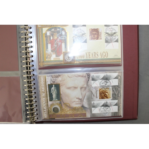 129 - The Millenium Collection Countdown Album Containing 23 Covers and 2 Roman Coins