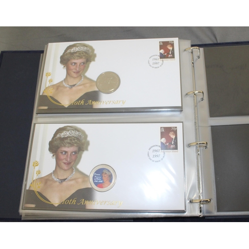 133 - Two Diana Princess Of Wales Albums Containing 100 Covers and 3 Coin Covers