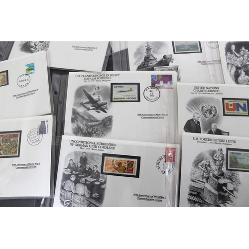 140 - Quantity Of 50th World War 11 Commemorative Covers