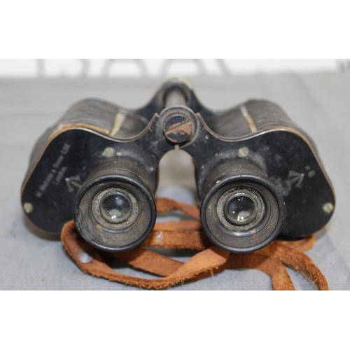 109 - Military Field Gear Binoculars W.Watson & Sons Ltd London In Case