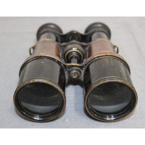 112 - Military Field Gear Binoculars In Case