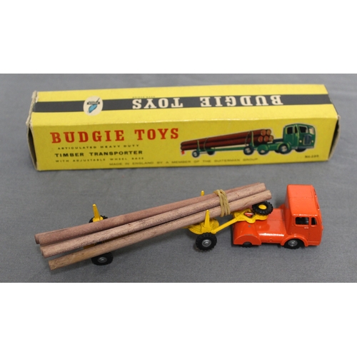 648 - Budgie Tipper Truck In Original Box, Timber Transporter In Original box, Tanker And Breakdown Truck ... 