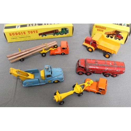 648 - Budgie Tipper Truck In Original Box, Timber Transporter In Original box, Tanker And Breakdown Truck ... 