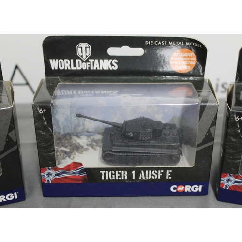 649 - Three Corgi Die Cast Metal Model Boxed World Of Tanks