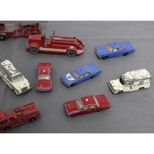 658 - A Collection Of Diecast. Emergency Vehicles, Fire Service, Police and Ambulances

Lesney plus others... 