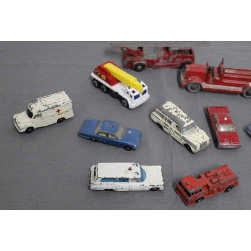 658 - A Collection Of Diecast. Emergency Vehicles, Fire Service, Police and Ambulances

Lesney plus others... 