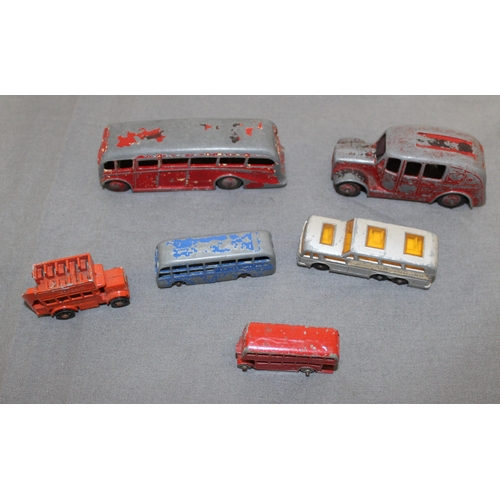 661 - A Collection Of Vintage Dinky & Lesney Buses /Coaches